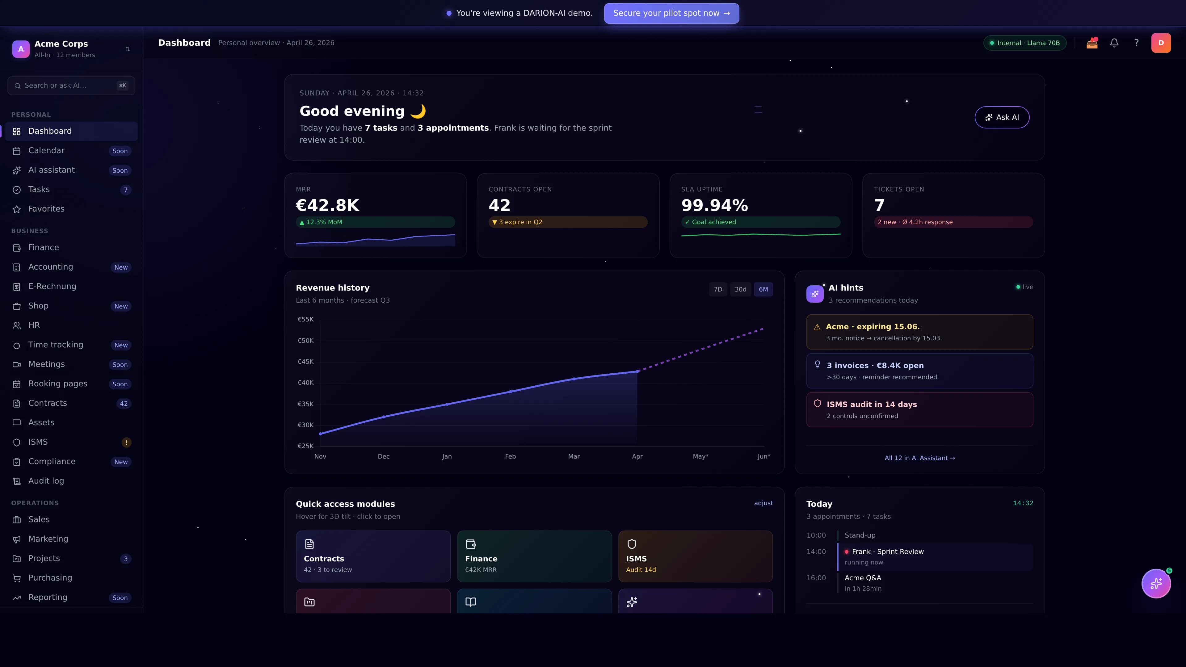 DARION-AI Dashboard